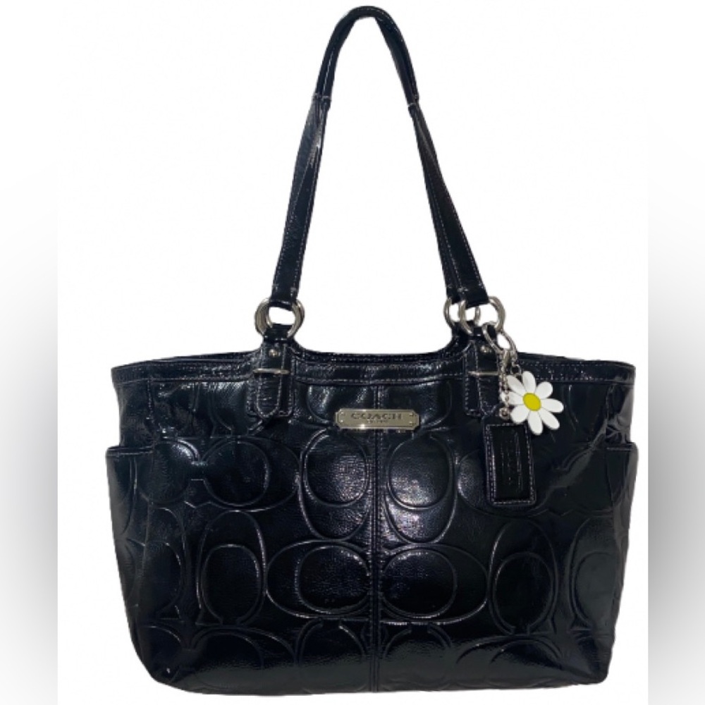 Coach Gallery Embossed Patent Leather Tote Shoulder Bag